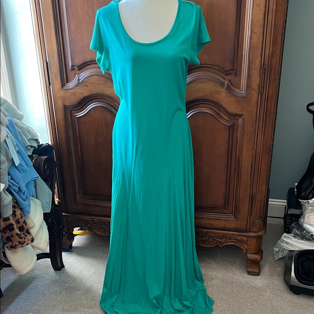 Polo Ralph Lauren Cotton Turquoise Maxi Dress, NWOT, L